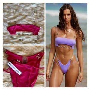 MONICA HANSEN Shine Like A Diamond Bikini Top & Bottom Set (Size M) 🌺